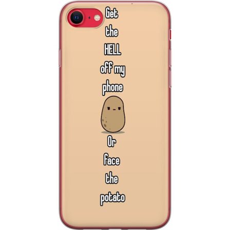 Kompatibel Mobilcover til Apple iPhone SE (2022) Sjovt kartoffeltema - Få helvede væk fra min telefon eller mød kartoflen