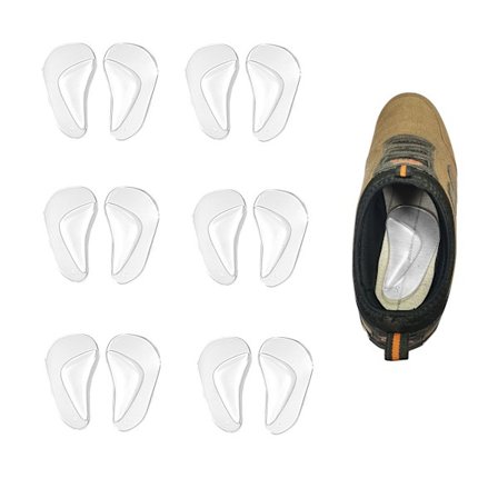 6 par med innleggssåler for fotbue