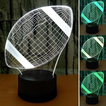 3d Led Nattlampa Fotboll Mönster 7 Färgbyte Led Bord