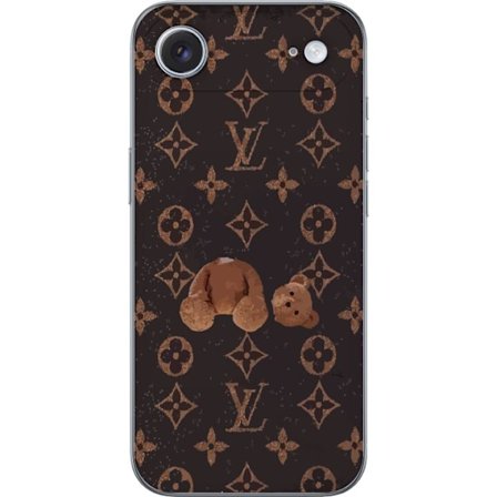 Kompatibel Mobilcover til Apple Apple iPhone 17 Air Luksuriøst monogrammønster med knust bamse i mørk modeæstetik