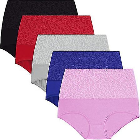 5 stk. Dameundertøy Høy Midje Bomullstruser Dame Truser Magekontroll Truser