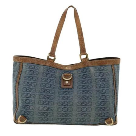 Gucci Vintage, Pre-owned Canvas gucci-bags Blauw, Dames, Maat:ONE Size,leer