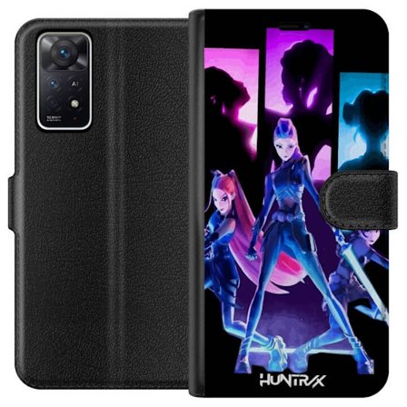 Kompatibelt Lommeboketui til Xiaomi Xiaomi Redmi Note 11 Pro 5G Futuristisk jente gruppe illustrasjon med neonlys og sterke farger i sci-fi estetikk