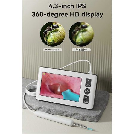 Digitaalinen otoskooppi 3,5 mm:n korvakameralla, jossa on 6 valoa 1080P