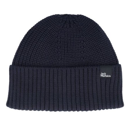 Jack Wolfskin - Blå cuff Beanie - Schwansee Beanie Dark Navy Cuff @ Hatstore