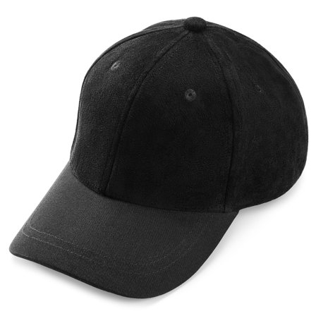 Lacuna | Black Faux Suede-Brimmed Cotton Baseball Cap for Men
