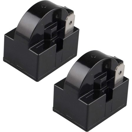 2 kpl 15 Ohmin 220 V:n yksinapainen PTC-käynnistysrele jääkaapin pakastimen kompressorille, musta (1 jalka)