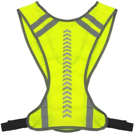 Reflekterende gul løpevest med høy synlighet og armbind