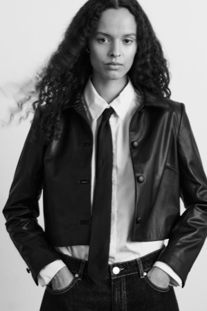 Kappahl | Kort jakke i imitert skinn Svart 42 | Svart