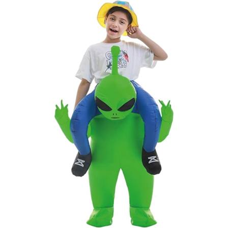 Alien Barnklädsel | E.T Dräkt. Utlänning, Storlek 110-140cm | Mycket Hållbar Polyester