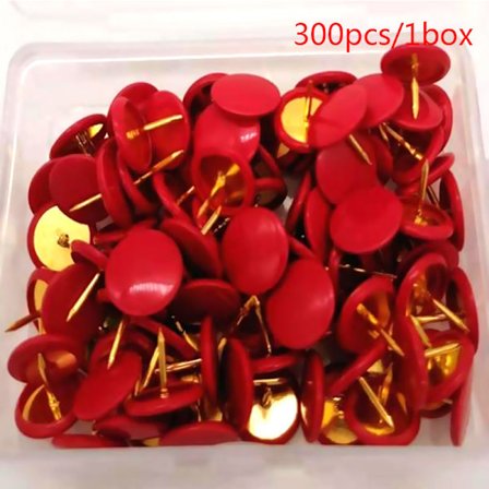 300 st av 12 färger Färg Plastbelagda kartnålar Platt huvud Knappnålar Cork Board Office Creative Stationery