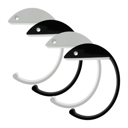 4 stk C-formet Håndveske-krok i Aluminium, Bordveske-krok, Sklisikker, Under Bord