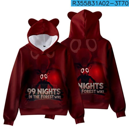 99 netter i skogen Katteørehettegenser | Søt trykt genser for barn og voksne | Spillinspirert klesplagg *6 stiler*5XL 6 stiler 5XL