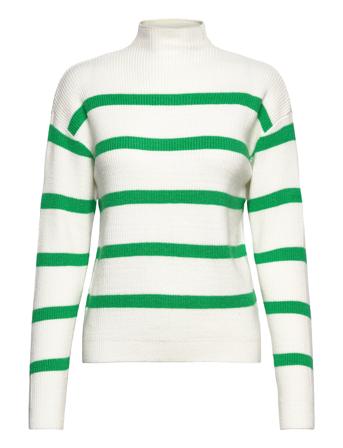 Viril Mockneck L/S Knit Rib Top - Green Vila