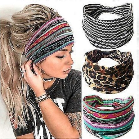 Boho Pandebånd Kvinder Pandebånd Hårbånd Turban Blød Blomst Pandebånd