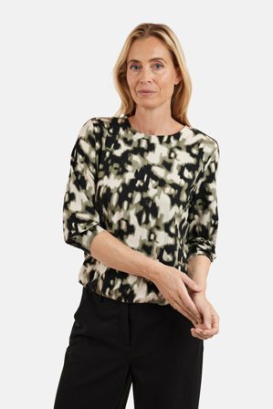 SIGNATURE - 3/4 Ærmet T-shirt - Grøn Mix - Mønstret