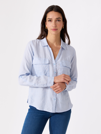 MATCH - Meghan linskjorte - Marie Philippe - Str. 34 - Dame - Skjorter & Bluser - Blå - 100% Lin