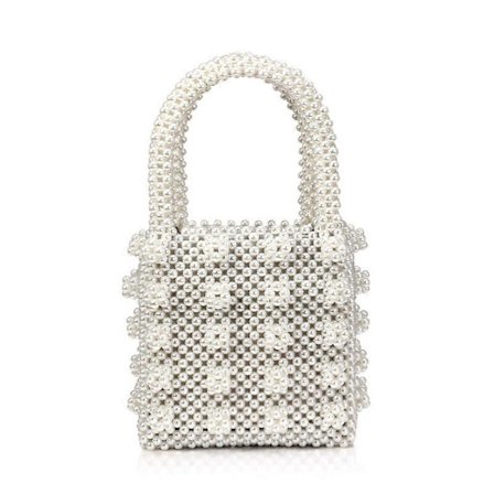 Dame Perlebesatte Håndtasker Håndlavet Vævet Krystal Perle Tote Tasker