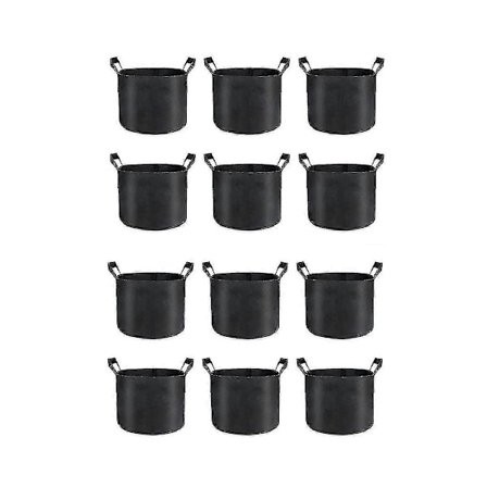 12-pak Grow Bags 5 Gallon, Tykke Stoffplanterposer For Grønnsaker, Robuste Håndtak & Forsterket S