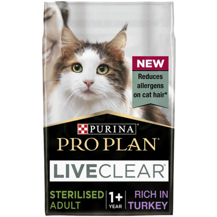 Purina Pro Plan - Katt Liveclear Sterilised Adult 1+ Kalkun 1,4 kg - Katt - Kattefôr & kattemat - Tørrfôr for katt - ZOO.no