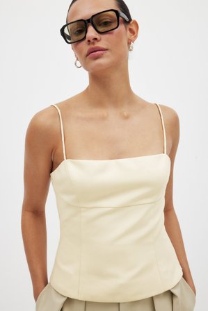 NA-KD Haut corset ajusté à bretelles - - Beige - EU 40