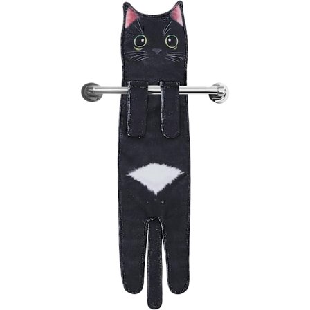 Morsomme håndklær med katter for bad og kjøkken, hengende vaskekluter