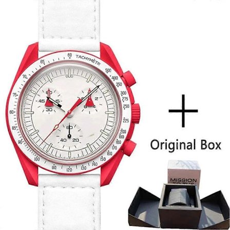 Planet Six Kvartsikello Kronografi Valoisa Näyttö Vedenkestävä Kuu Merkurius Design