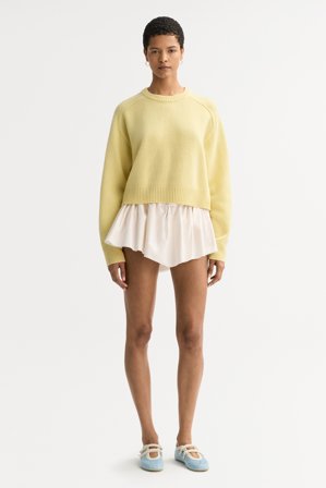 Soft Goat - Cashmere top - Women cashmere sweater - S - Honeydew yellow
