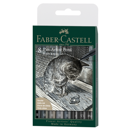Faber-Castell PITT Artist 8 kpl Grey & Black