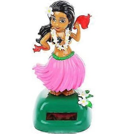 Sol Hawaiian dansfigur bil instrumentbräda leksak härlig med solpanel skakande huvud docka dansande figur leksak för sovrum familj skrivbord (fläkt 