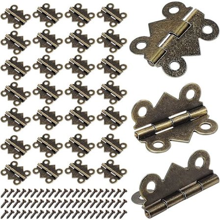 50 stk. små mini hængsler, 25x20mm sommerfuglefoldehængsler, antikke bronze mini hængsler til hjemmemøbler skabsdør hardware