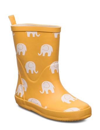 Wellies W.elephant Print Shoes Rubberboots High Rubberboots Unlined Rubberboots Keltainen CeLaVi