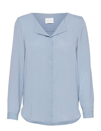 Vilucy L/S Shirt Bluse Langermet Blå Vila