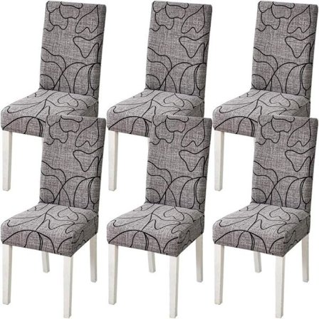 Stolebetræk, 6-pak, Strækbare, Aftagelige, Vaskbare, Korte, Beskyttelse til Spisestolehynder, til Hoteller, Spisestuer, Ceremonier