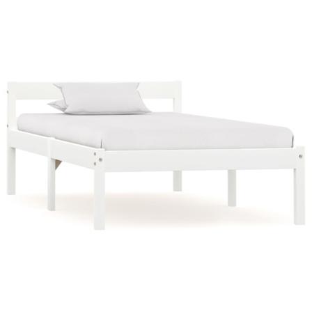 Vidaxl Sängram Med 2 Lådor Vit Massiv Furu 100x200 Cm Vit