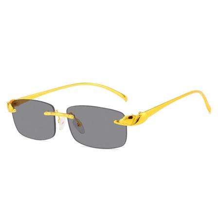 Solbrilledetalje med feline leopard guld unik bue hip hop Black one size