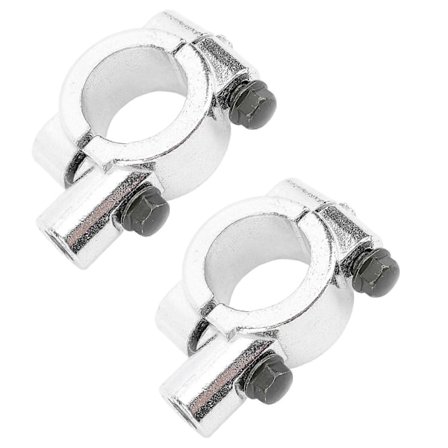 2 st Motorcykelstyre Spegelfäste Backspegel 22mm Gänghållare Klämadapter för Motorcyklar ATV Scooter Silver M10