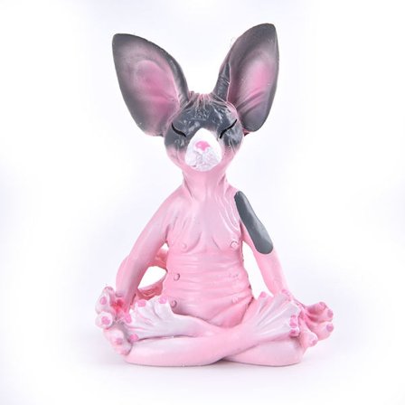 Cat Meditate Collectible Figurines Miniatyr Håndlaget Dekor Ani