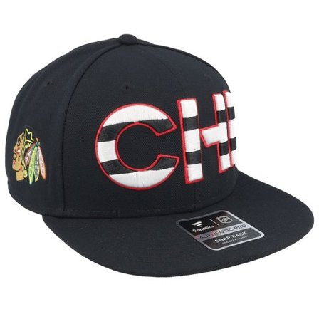 Fanatics - NHL Svart snapback Keps - Chicago Blackhawks Authentic Pro Rink Flat Brim Black Snapback @ Hatstore