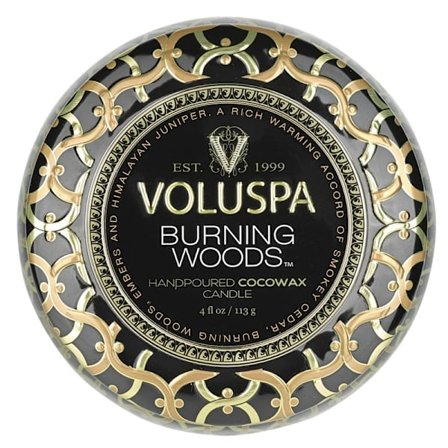 Voluspa Decorative Tin Candle Burning Woods 113g