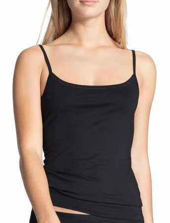 Calida Natural Comfort Spaghetti Top - Black - S