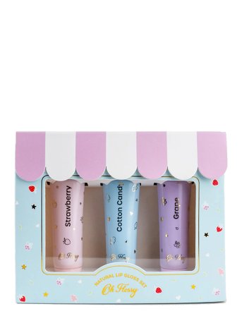 Oh Flossy | Natural Lip Gloss Set - Set Of 3 | 54 G