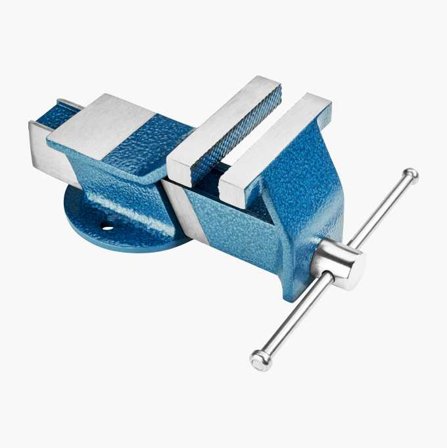 Biltema - Skrustikke i Stål 115 mm med Fast Bunnplate og Festehull for Benkmontering