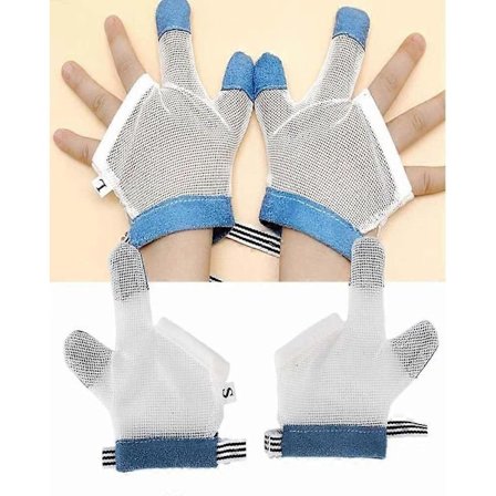 1 par tommelfinger-sutte-stop handsker baby stop tommelfinger-sutning fingerbeskytter