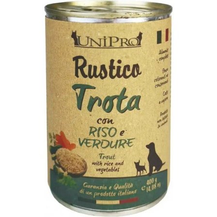 Unipro Rustico Cibo Umido Trota E Riso E Verdure Per Cani