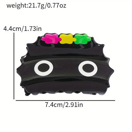 Søde Tegneserie Hårklemmer - Sort med Farverige Sprites, Legende & Finurligt Design