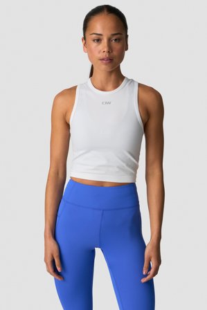 Mirage Cropped Tank Top White