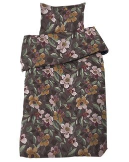 Påslakanset blommigt Vera 2-delar Brun - Redlunds