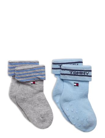Th Baby Sock 2P Fold Over Socks & Tights Socks Blå Tommy Hilfiger