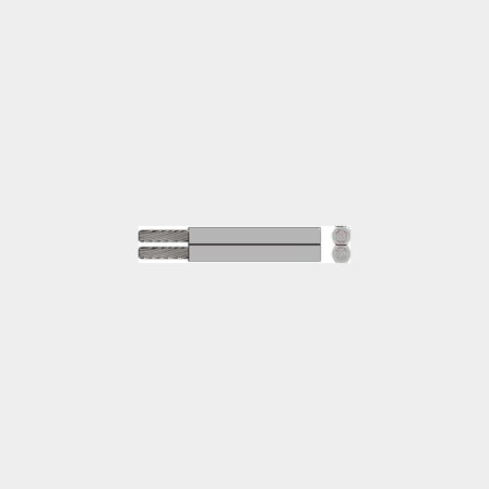 Cable de cobre RKUB, redondo, de dos conductores, 2 x 1.5 mm², 50 metros, gris